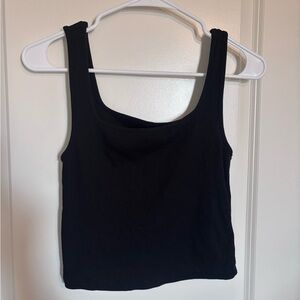 Old Navy Square Neck Ribbed Women's Black Tank Top